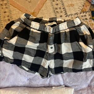 Black and White Checkered Women's Pajama Shorts